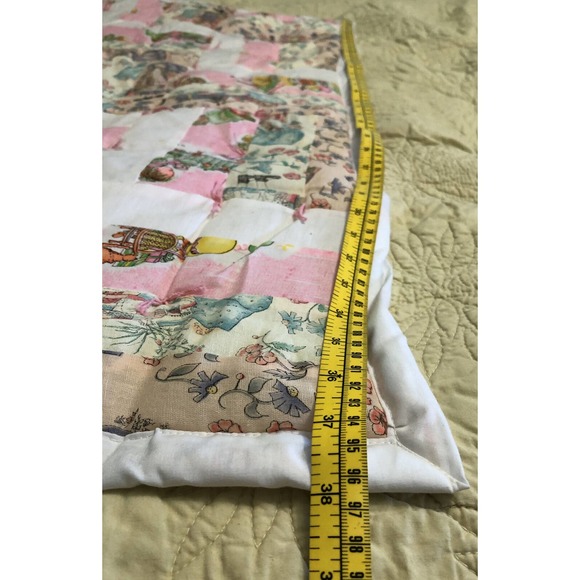 Quilt Handmade Holly Hobbie Theme Pink 38 x 38 Crib or Throw Lap - Picture 11 of 12